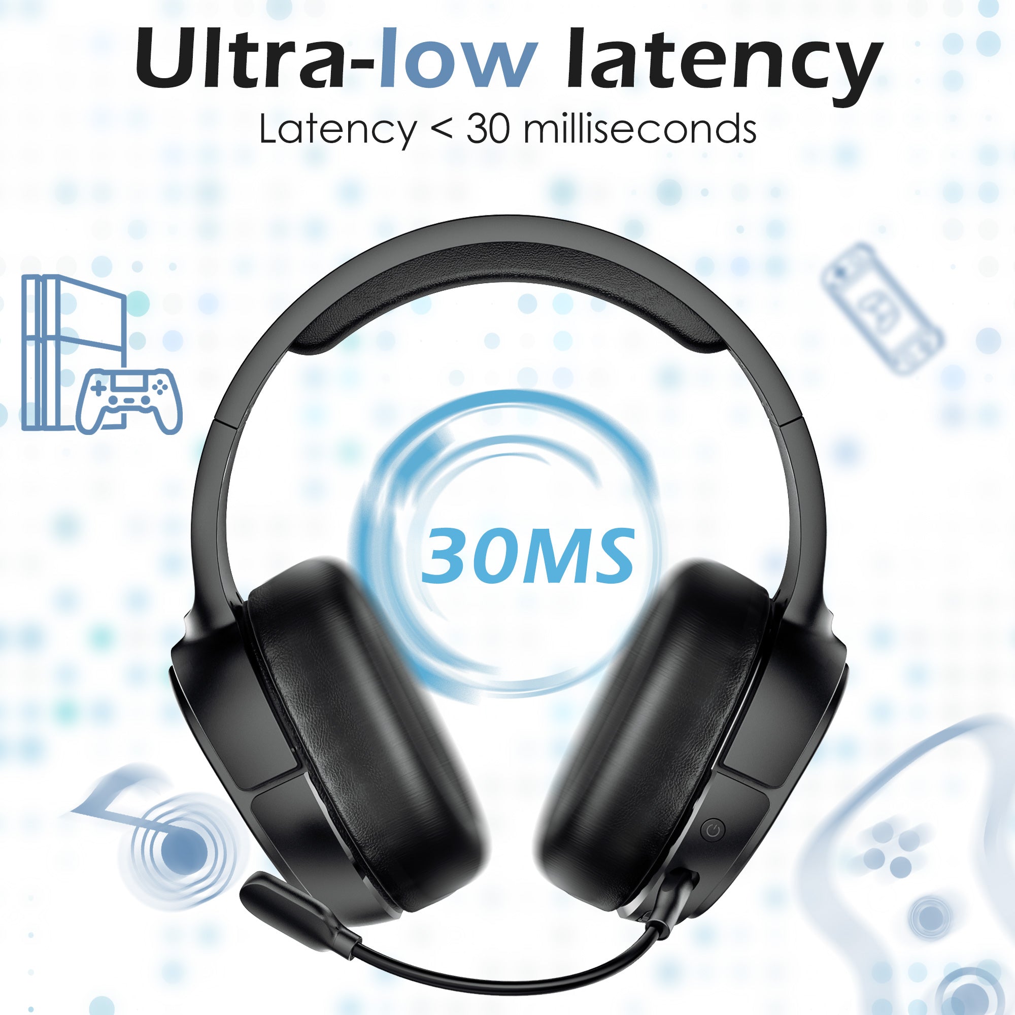 EASYSMX V10W Wireless Headphones Over-Ear Bluetooth Gaming Headset with Microphone for PC PS5 PS4 EASYSMX V10W Wireless Headphones Over-Ear Bluetooth Gaming Headset with Microphone for PC PS5 PS4